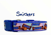 Snickers Candy dog collar handmade adjustable buckle 1"  or 5/8” wide or leash