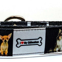 Chihuahua dog collar handmade adjustable buckle collar 1" or 5/8" wide or leash Petcollarshandmade