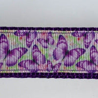 Butterflies dog collar handmade adjustable buckle collar 1" wide or leash Petcollarshandmade