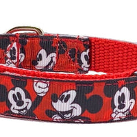 Mickey Mouse dog collar handmade adjustable buckle collar 5/8"wide or leash Petcollarshandmade