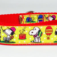 Easter Snoopy collar handmade adjustable buckle collar 1" wide or leash Petcollarshandmade