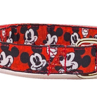 Mickey Mouse dog collar handmade adjustable buckle collar 5/8"wide or leash Petcollarshandmade