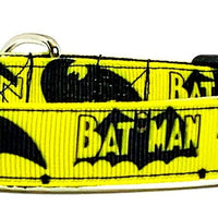 Batman dog collar handmade adjustable buckle collar 5/8" wide or leash movie