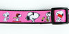 Cartoon dog collar handmade  adjustable buckle collar 1"  wide or leash Petcollarshandmade