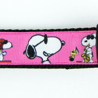 Cartoon dog collar handmade  adjustable buckle collar 1"  wide or leash Petcollarshandmade