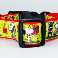 Easter Snoopy collar handmade adjustable buckle collar 1" wide or leash Petcollarshandmade