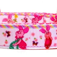 Pig Dog collar Winnie The Pooh handmade adjustable buckle 5/8" wide or leash