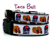 Taco Bell dog collar handmade adjustable buckle collar 1" or 5/8" wide or leash Petcollarshandmade