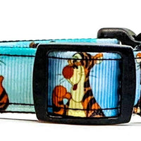 Tigger Dog collar Winnie The Pooh handmade adjustable buckle 5/8" wide or leash Petcollarshandmade