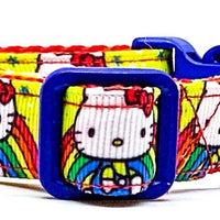 Hello Kitty dog collar handmade adjustable buckle collar 5/8" wide or leash Petcollarshandmade