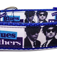 Blues Brothers dog collar handmade adjustable buckle 1" or 5/8" wide or leash