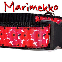Marimekko Flowers dog collar handmade adjustable buckle 1"or 5/8" wide or leash