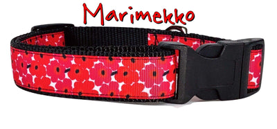 Marimekko Flowers dog collar handmade adjustable buckle 1