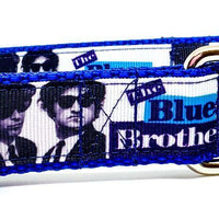 Blues Brothers dog collar handmade adjustable buckle 1" or 5/8" wide or leash