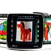 Gumby & Pokey dog collar handmade adjustable buckle 1" or 5/8" wide or leash Petcollarshandmade