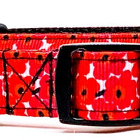 Marimekko Flowers dog collar handmade adjustable buckle collar 5/8" wide narrow Petcollarshandmade