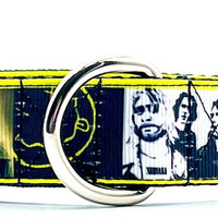 Nirvana dog collar Rock N Roll handmade adjustable buckle 1" wide or leash Petcollarshandmade