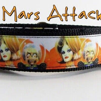 Mars Attack dog collar adjustable buckle collar 1" wide or leash Petcollarshandmade