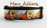 Mars Attack dog collar adjustable buckle collar 1" wide or leash Petcollarshandmade