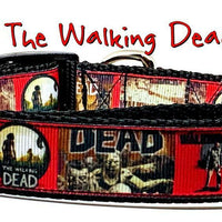 The Walking Dead dog collar adjustable buckle collar 1" wide or leash TV