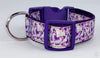 Butterflies dog collar handmade adjustable buckle collar 1" wide or leash Petcollarshandmade