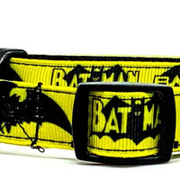 Batman dog collar handmade adjustable buckle collar 5/8" wide or leash movie Petcollarshandmade