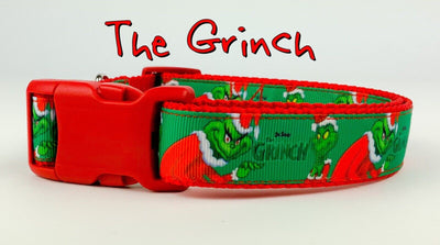 The Grinch dog collar handmade adjustable buckle 1