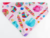 Candy Dog Bandana, Over the Collar dog bandana, Dog collar bandana, puppy