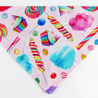 Candy Dog Bandana, Over the Collar dog bandana, Dog collar bandana, puppy