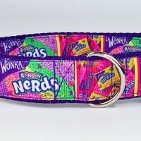 Nerds Candy dog collar handmade adjustable buckle collar 1" wide or leash Petcollarshandmade