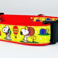 Easter Snoopy collar handmade adjustable buckle collar 1" wide or leash Petcollarshandmade