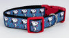 Cartoon dog collar handmade adjustable buckle collar 1" or 5/8" wide or leash Petcollarshandmade