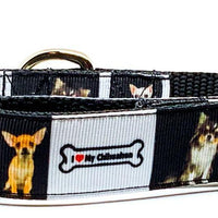 Chihuahua dog collar handmade adjustable buckle collar 1" or 5/8" wide or leash Petcollarshandmade