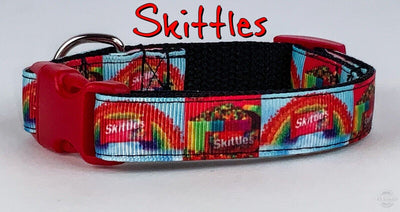 Skittles dog collar handmade adjustable buckle collar 5/8