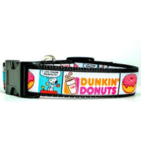 Dunkin Donuts/ Snoopy dog collar handmade adjustable buckle 1"or 5/8" wide Petcollarshandmade