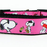 Cartoon dog collar handmade  adjustable buckle collar 1"  wide or leash Petcollarshandmade