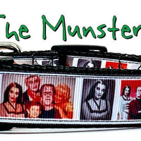 The Munsters dog collar handmade adjustable buckle 5/8" wide or leash TV show