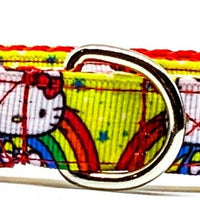 Hello Kitty dog collar handmade adjustable buckle collar 5/8" wide or leash Petcollarshandmade