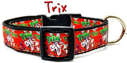 Trix cereal dog collar handmade adjustable buckle collar 1" wide or leash