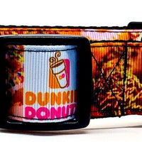 Dunkin Donuts dog collar handmade adjustable buckle collar 1" wide or leash Petcollarshandmade