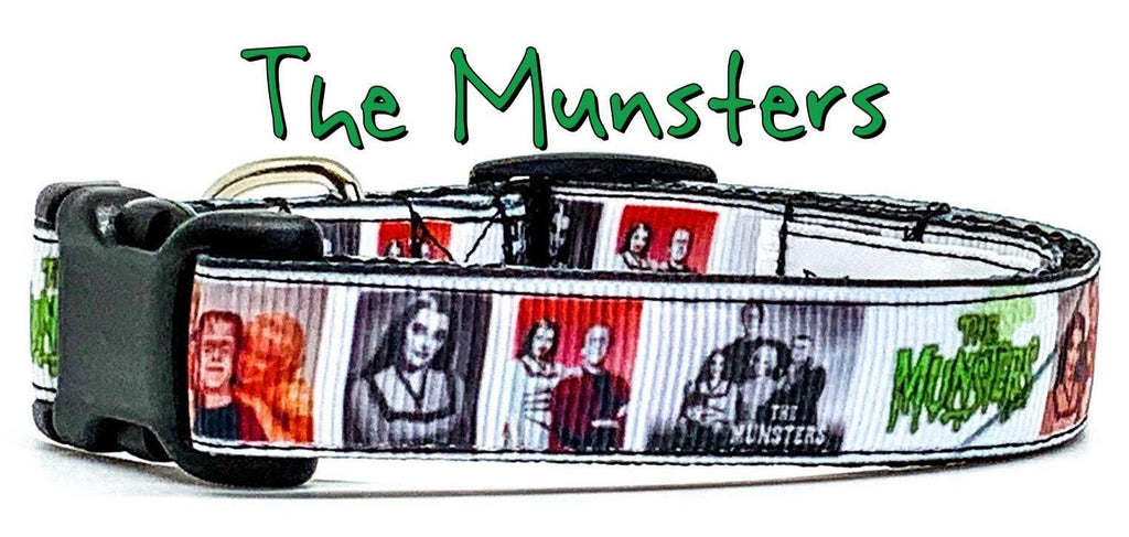 The Munsters dog collar handmade adjustable buckle 5/8" wide or leash TV show