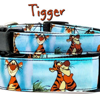 Tigger Dog collar Winnie The Pooh handmade adjustable buckle 5/8" wide or leash Petcollarshandmade