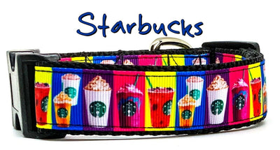 Starbucks coffee dog collar handmade adjustable buckle collar 1