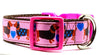 Dachshund dog collar handmade adjustable buckle collar 1" wide leash girly pink Petcollarshandmade