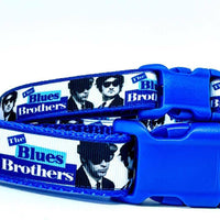 Blues Brothers dog collar handmade adjustable buckle 1" or 5/8" wide or leash