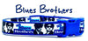 Blues Brothers dog collar handmade adjustable buckle 1" or 5/8" wide or leash