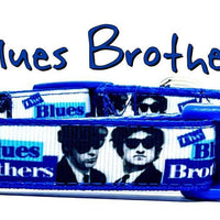 Blues Brothers dog collar handmade adjustable buckle 1" or 5/8" wide or leash