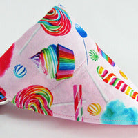 Candy Dog Bandana, Over the Collar dog bandana, Dog collar bandana, puppy