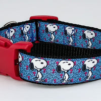 Cartoon dog collar handmade adjustable buckle collar 1" or 5/8" wide or leash Petcollarshandmade