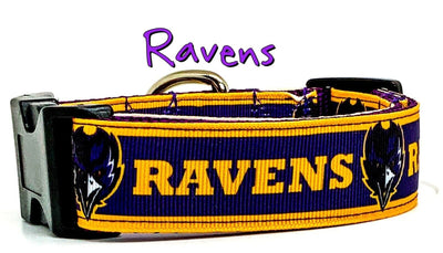 Ravens dog collar handmade adjustable buckle football 1